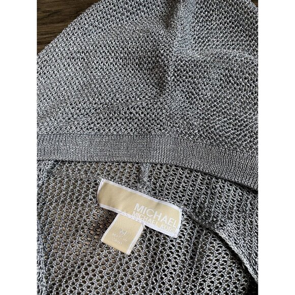 Womens‎ Michael Michael Kors open knit metallic full zip jacket grey size M - Picture 3 of 11